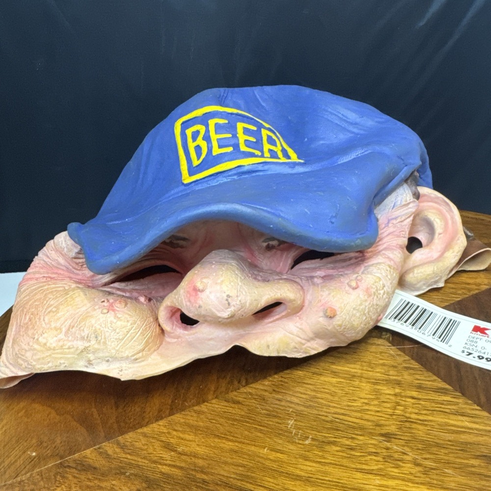 The Paper Magic‎ Group Halloween Rubber Mask Beer Hat Old Man 2006 With tags